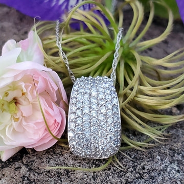 14k White Gold .75 CTW Pave Diamond Slide Pendant -  DPD-26060